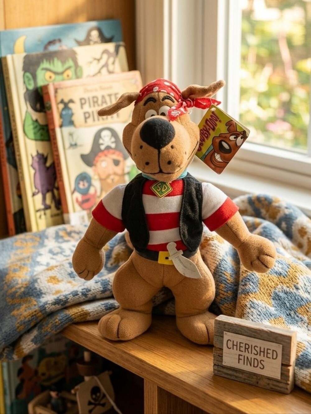 Vintage 2000 Scooby-Doo Pirate Plush 14" Tall - Rare Cartoon Collectible